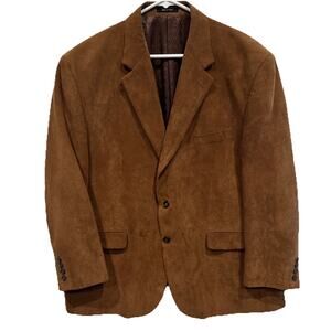 Ralph Lauren Corduroy Sport Coat Mens 46 S Brown Blazer Missing Top Button‎